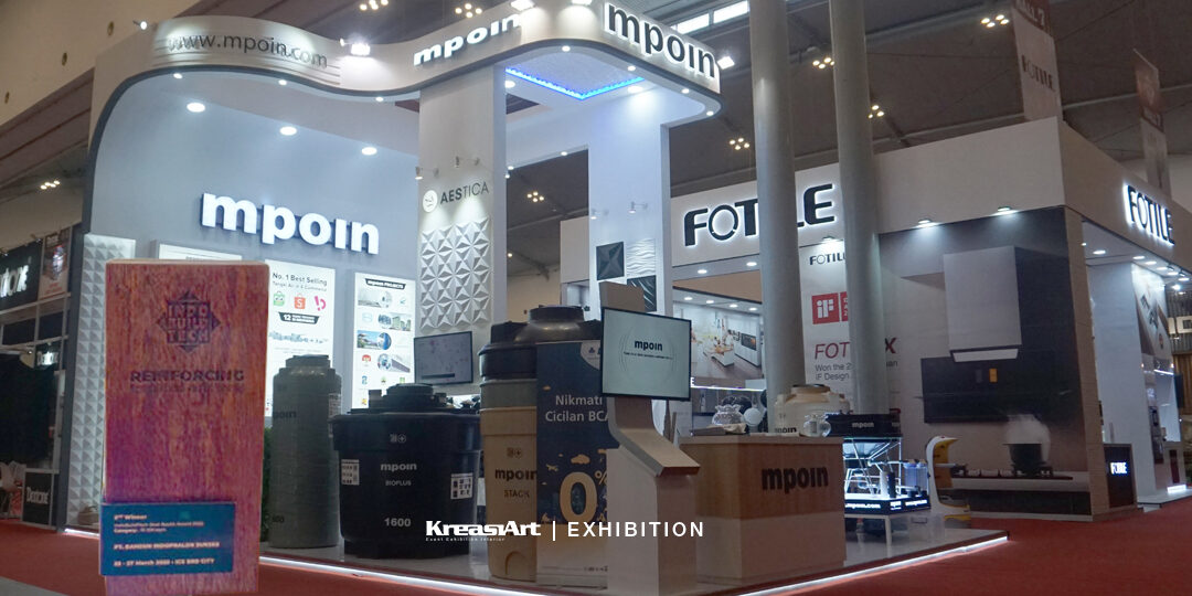 Booth Mpoin Juara ke 2 pameran IndoBuildTech Expo 2022